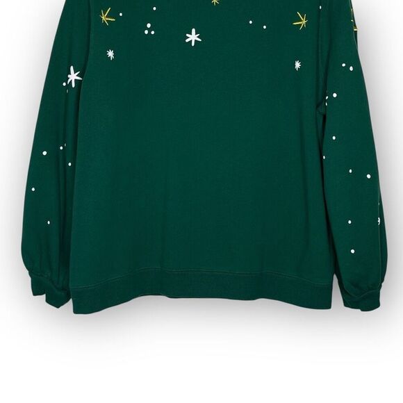 Disney Minnie Mouse Holiday Sweatshirt Green Pullover Puff Sleeves Women’s Sz 1X - Picture 7 of 13